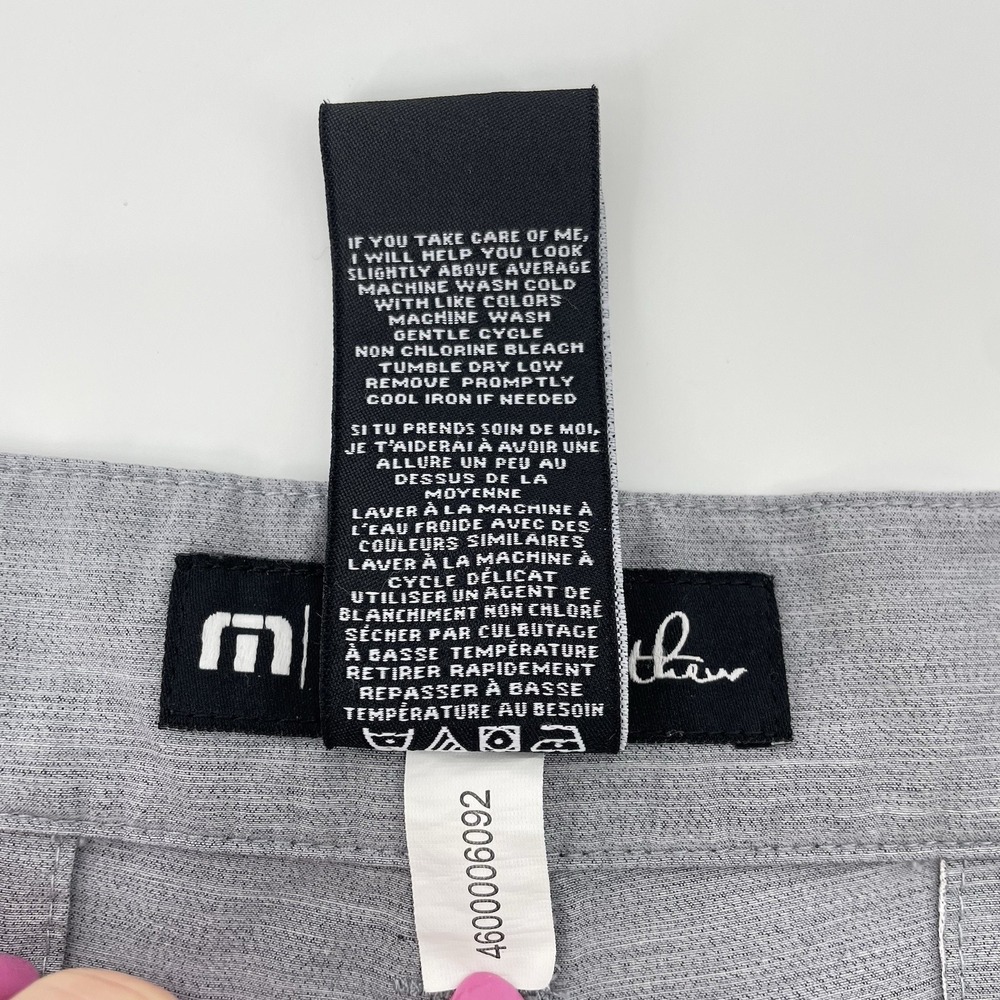 TravisMathew Golf Shorts Men 38‎ Gray Pineapple Print Casual Stretch Performance - Picture 7 of 8